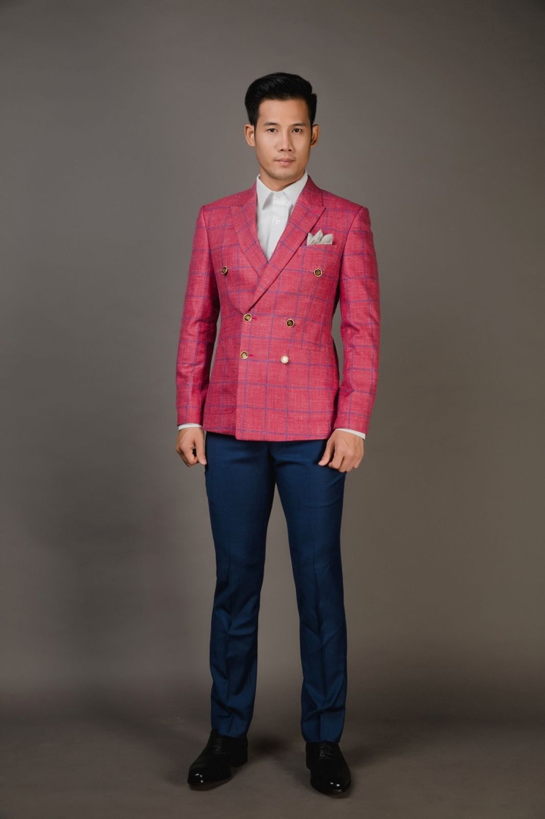 25002-1 Light Red Double Breasted Blazer